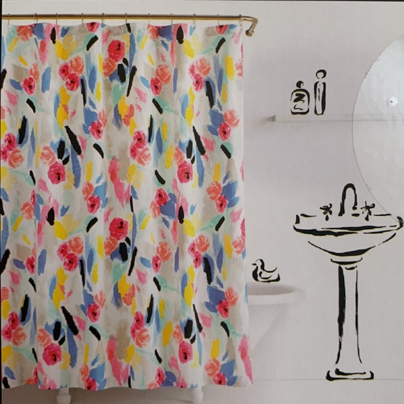 ✨HP✨ Kate Spade Paintball Floral Shower Curtain - Picture 4 of 5